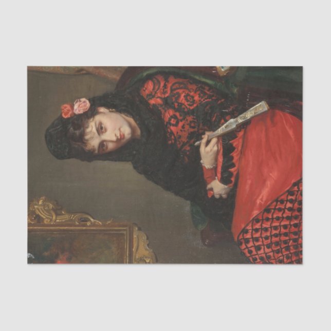 Papel De Seda Um Rosa espanhol por John Bagnold Burgess (Frente )