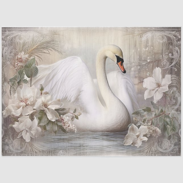 Papel De Seda Um Swan de inverno (Frente )