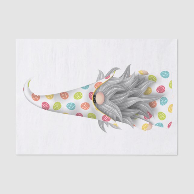 Papel De Seda Um Tecido Gnome de Páscoa Feitiçado (Frente )