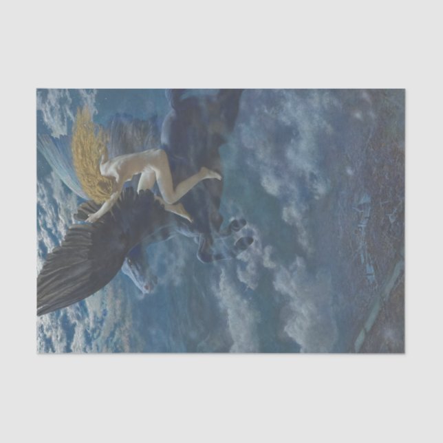 Papel De Seda Um Valquírie anda por um cavalo alado, Dream Idyll (Frente )