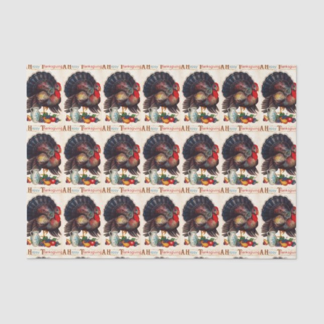 Papel De Seda Uma acção de graças feliz Turquia (Frente )