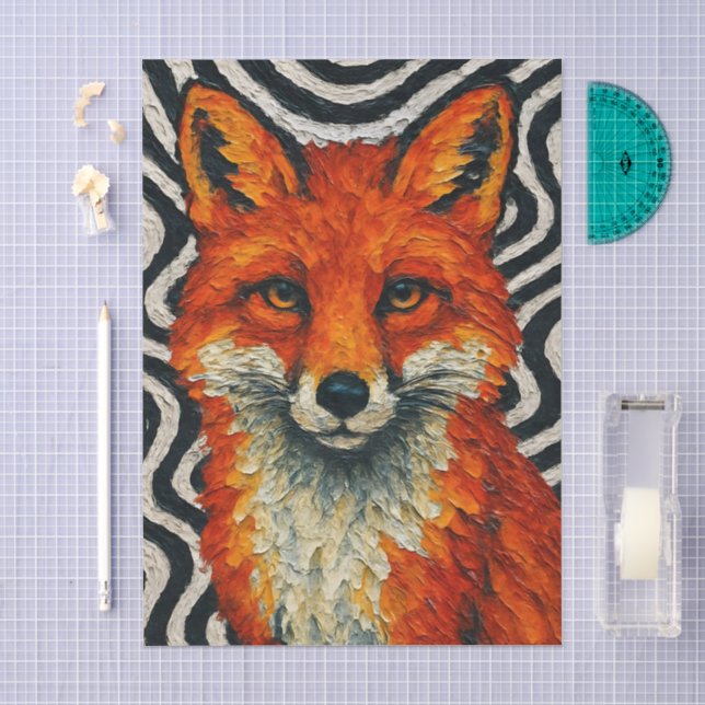 Papel De Seda Uma bela raposa vermelha decoupage (Arte )