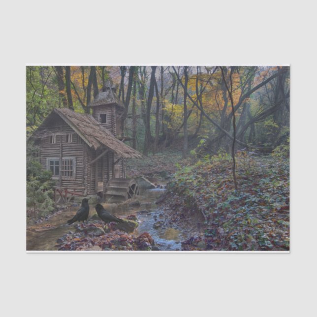 Papel De Seda Uma Cabina Florestal Fairytala na Vida Real (Frente )