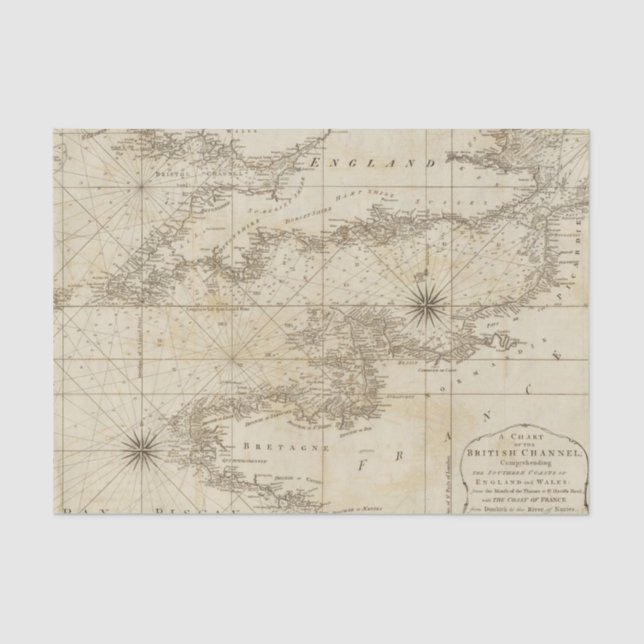 Papel De Seda Uma carta do canal britânico (Frente )