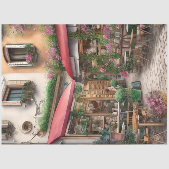 Papel De Seda Uma cena de Ephemera, em Itália, Design, Série 6 (Frente )