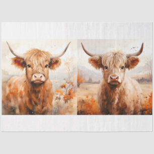 Papel De Seda Uma Coleção de Design de Vaca do Highland 3