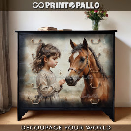 Papel De Seda Uma criança apaixonada por seu cavalo