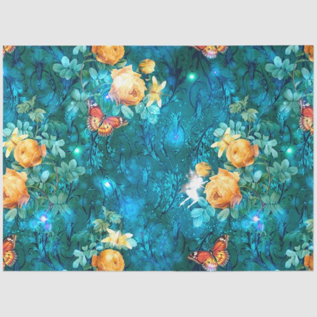 Papel De Seda Uma Fada na Série Jardim Design 11 (Frente )