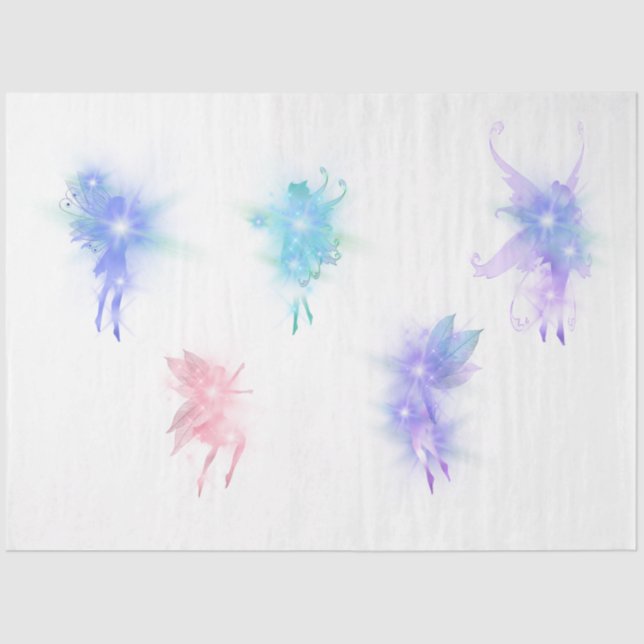 Papel De Seda Uma Fada na Série Jardim Design 6 (Frente )