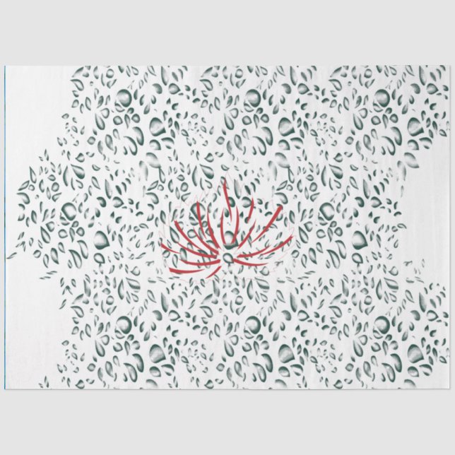 Papel De Seda uma flor vermelha sobre fundo preto (Frente )