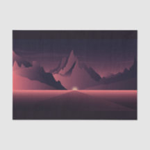 Uma ilustração do pôr do sol na montanha