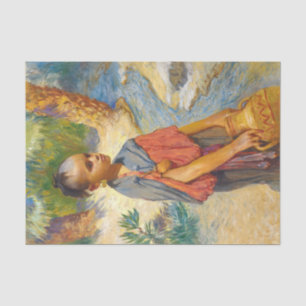Papel De Seda Uma jovem moça por um rio de Arthur Bridgman