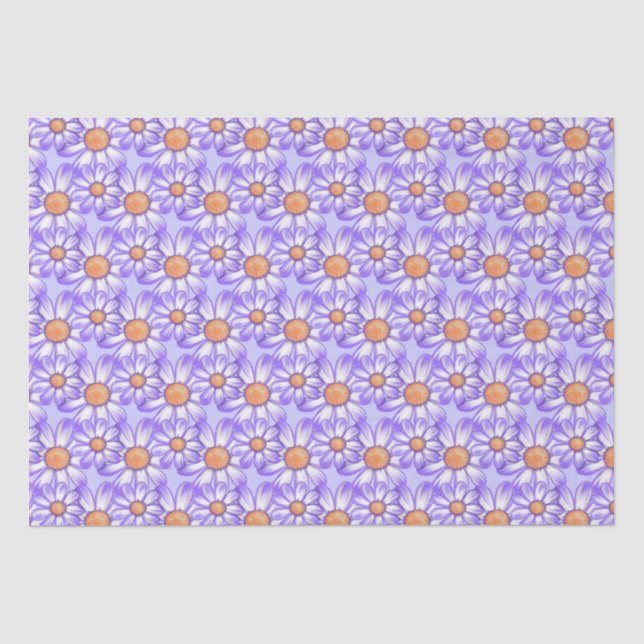Papel De Seda Uma margarida/borboleta do paraíso roxo (Frente )