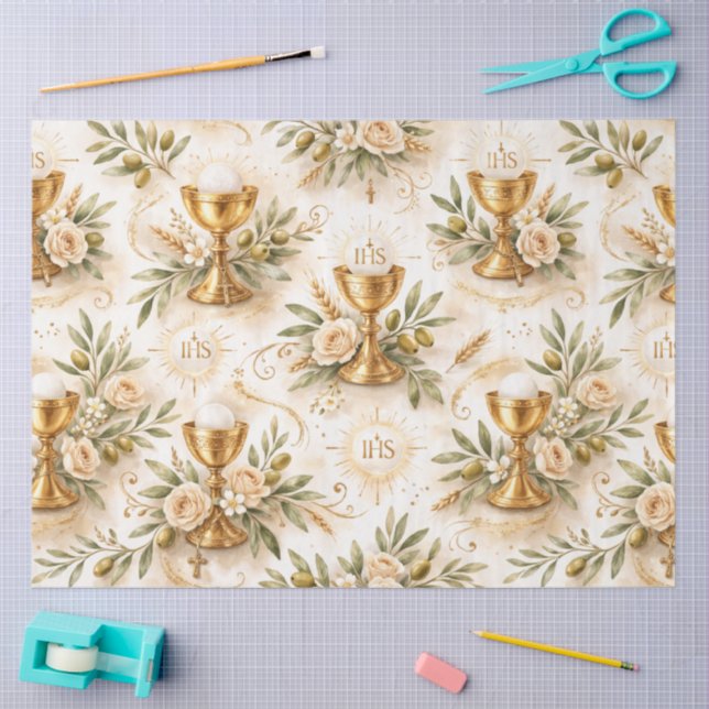Papel De Seda Uma Primeira Comunhão Design #1 (Arte )