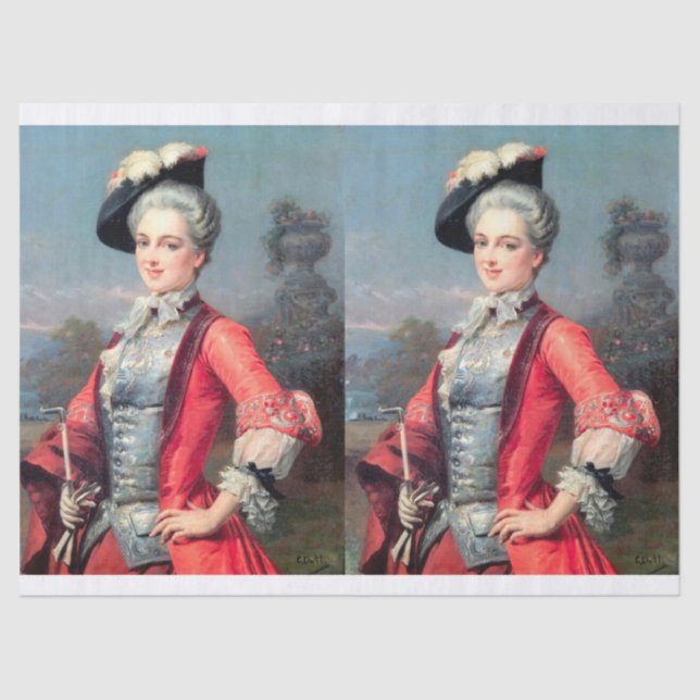 Papel De Seda Uma senhora do século XVIII elegante para (Frente )