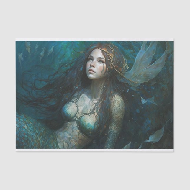 Papel De Seda Uma Sereia no Oceano (Frente )