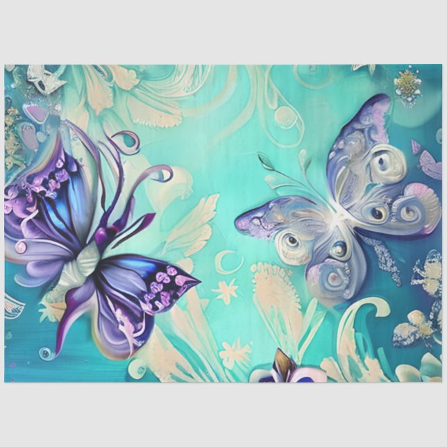 Papel De Seda Uma Série de Borboletas Místicas Design 15 (Frente )