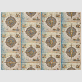 Papel De Seda Uma Série de Bússola Náutica Design 13
