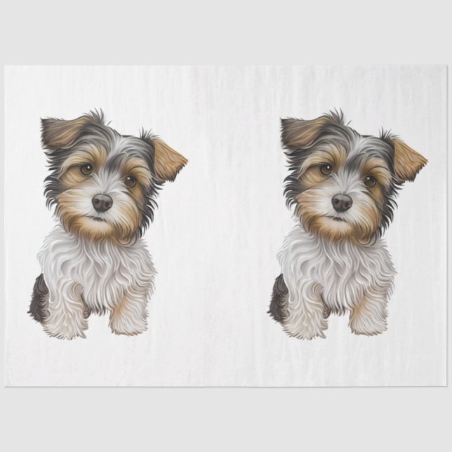 Papel De Seda Uma Série de Cães Pequenos Design 30 (Frente )