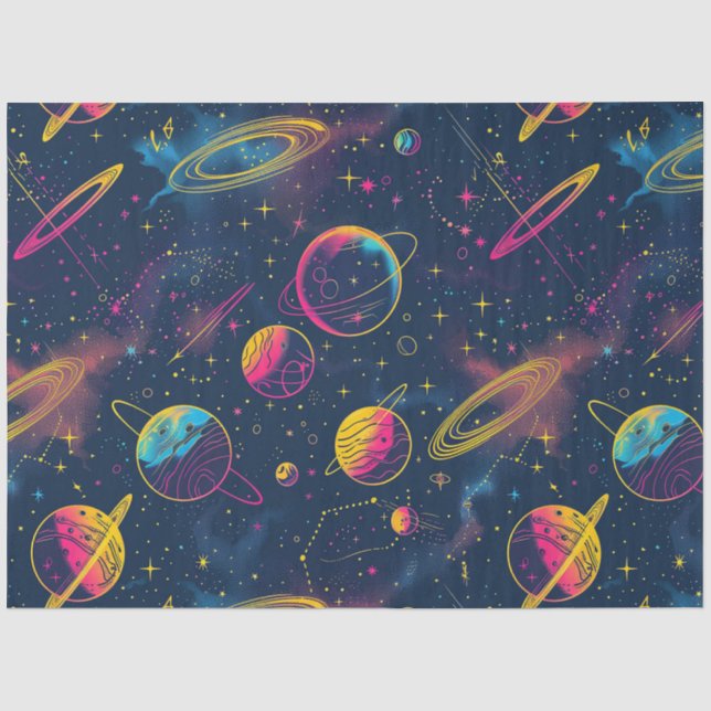 Papel De Seda Uma Série de Design de Cosmos Neon 10 (Frente )