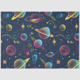 Papel De Seda Uma Série de Design de Cosmos Neon 7
