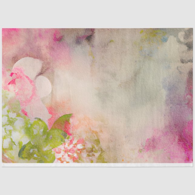 Papel De Seda Uma Série de Design de Efêmera Floral Shabby Chic  (Frente )
