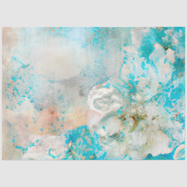 Papel De Seda Uma Série de Design de Ephemera Azul Shabby Chic 1 (Frente )