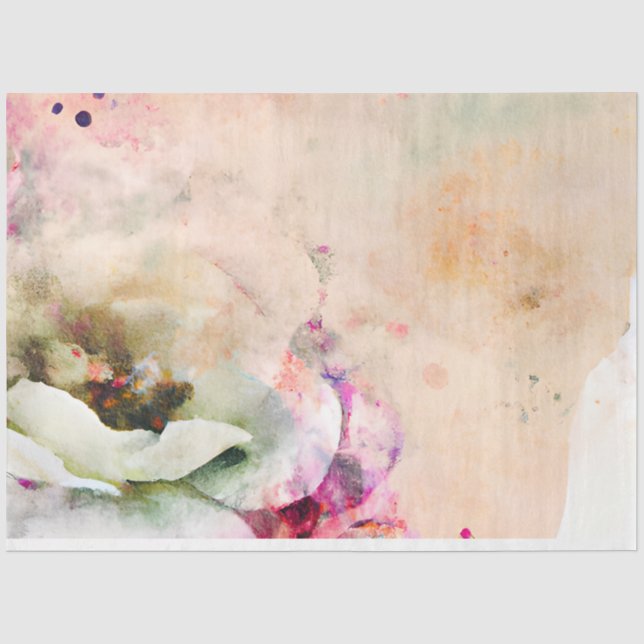 Papel De Seda Uma Série de Design de Ephemera Floral Shabby Chic (Frente )