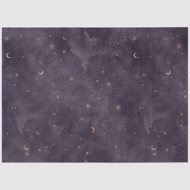 Papel De Seda Uma Série de Design de Noite Estrelada Roxa 9 (Frente )