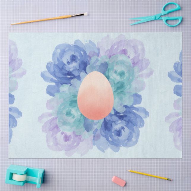 Papel De Seda Uma Série de Design de Páscoa Azul e Rosa #2 (Arte )
