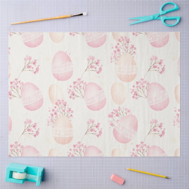 Papel De Seda Uma Série de Design de Páscoa Rosa #10 (Arte )