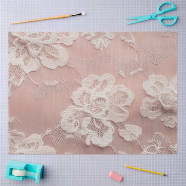 Papel De Seda Uma Série de Design de Renda Rosa #10 (Arte )