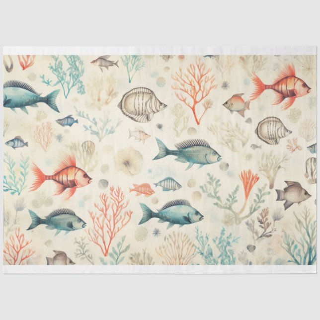 Papel De Seda Uma Série de Design do Mar 5 (Frente )