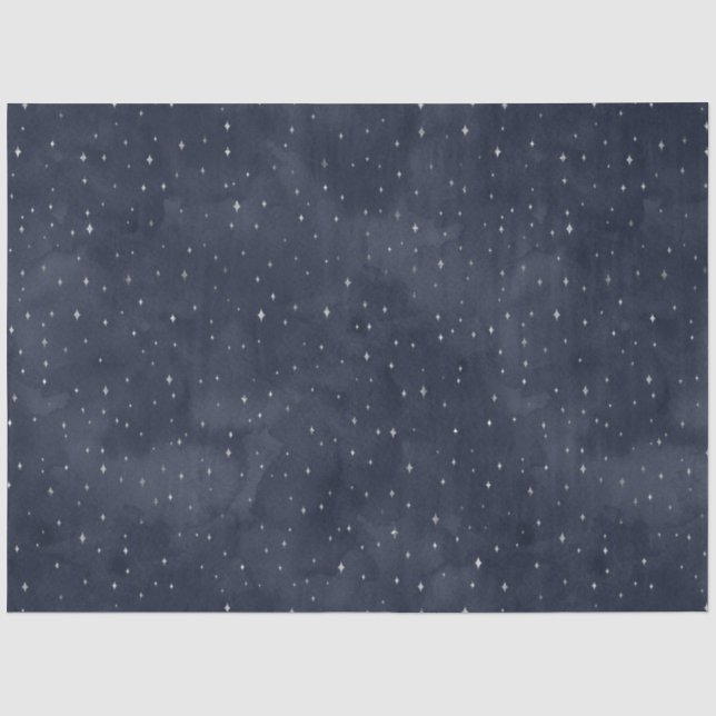 Papel De Seda Uma Série de Design Noite Estrelada Prateada 10 (Frente )