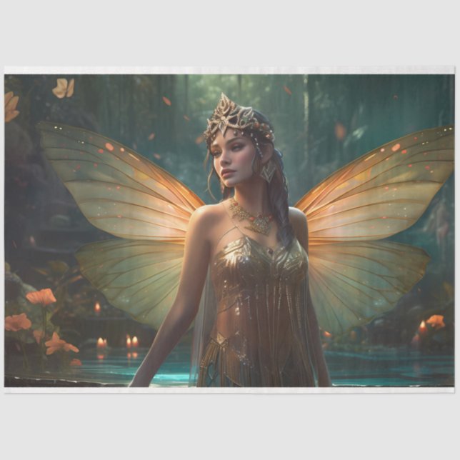 Papel De Seda Uma série de fadas místicas Design 1 (Frente )