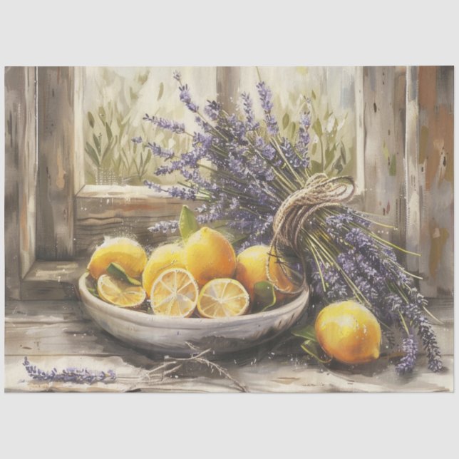 Papel De Seda Uma série de Lavanda Amarrada Design #3 (Frente )
