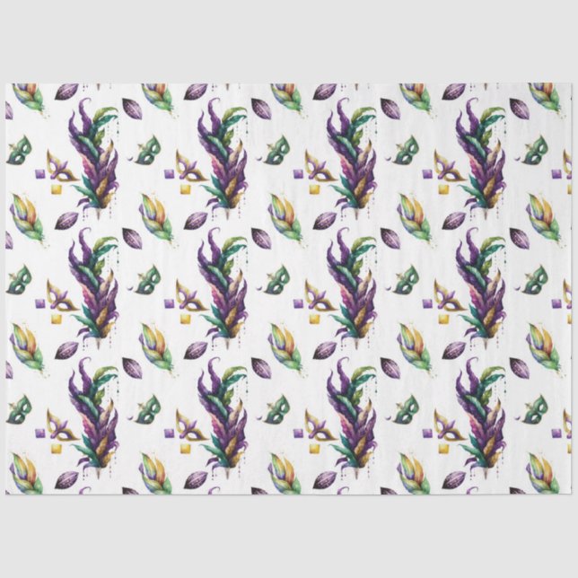 Papel De Seda Uma Série de Máscaras de Mardi Gras Design 5 (Frente )