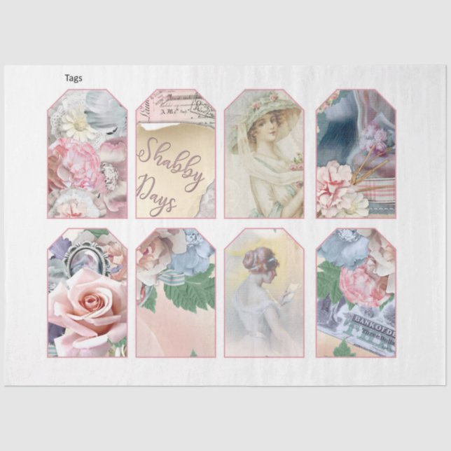 Papel De Seda Uma Série Shabby Chic Design 24 (Frente )