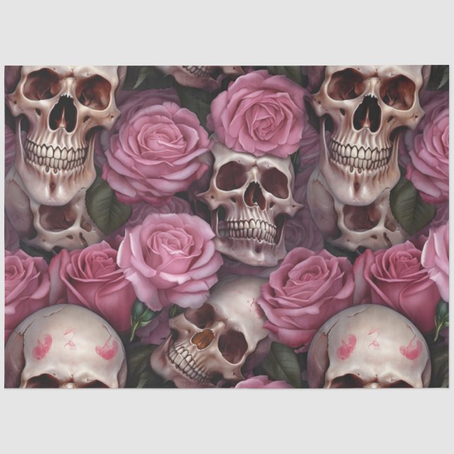 Papel De Seda Uma Série Skull and Roses Design 4 (Frente )