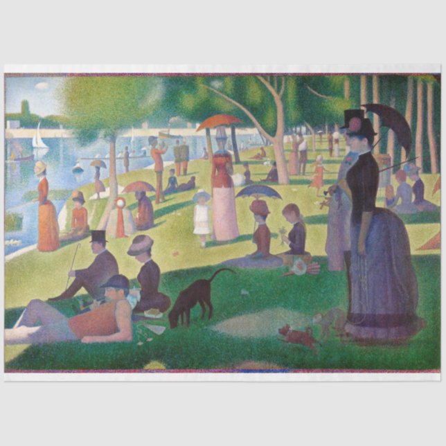 Papel De Seda Uma tarde de domingo em La Grande Jatte, Seurat (Frente )
