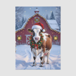 Papel De Seda Uma vaca festiva no Natal