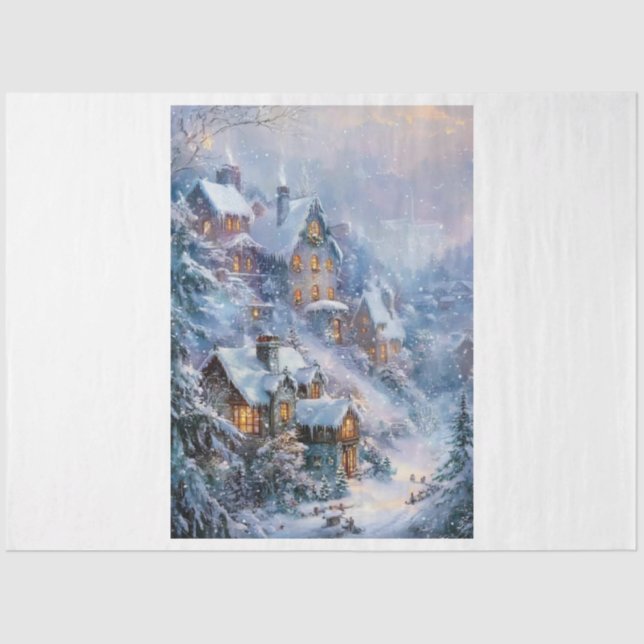 Papel De Seda Uma Vila de Sonho de Natal (Frente )