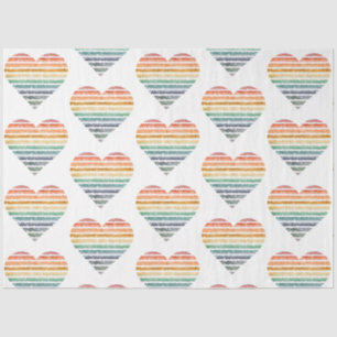 Papel De Seda Uma Vintage Rainbow Striped Heart Series Design 9
