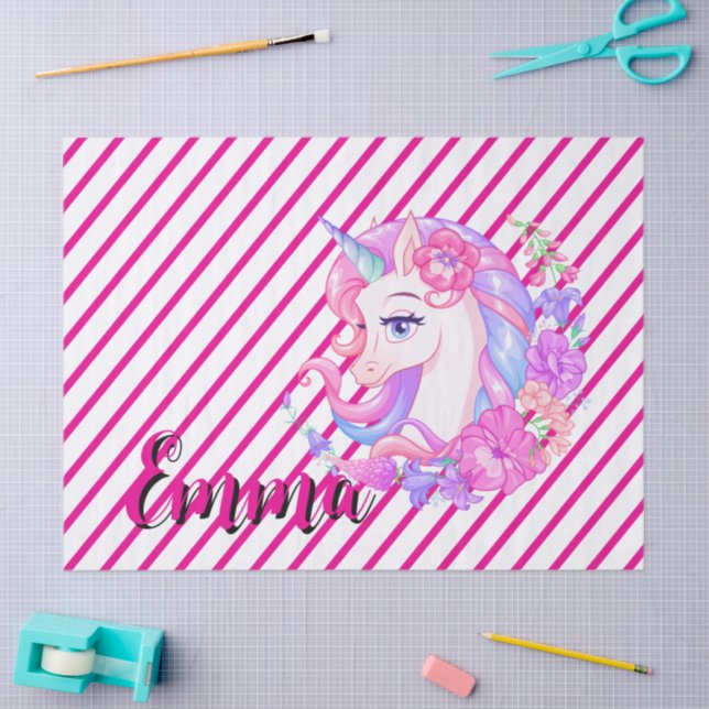 Papel De Seda unicorn & personalize your name (Arte )