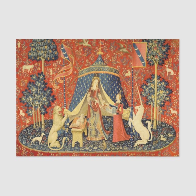 Papel De Seda Unicorn Tapestries Lady Legend Medieval (Frente )