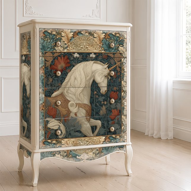 Papel De Seda Unicórnio Art Nouveau Botânico (Criador carregado)