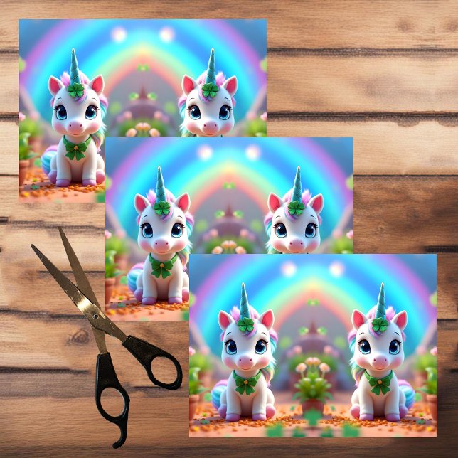 Papel De Seda unicórnio bebê bonito e arco-íris, meninas (Criador carregado)
