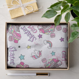Papel De Seda Unicórnio de Patins com Padrão de Patins de Rodas 