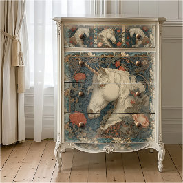 Papel De Seda Unicórnio Estilo Vitoriano Botânico William Morris