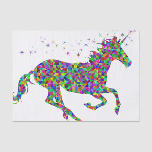 Papel De Seda Unicórnio Mosaico (Frente )